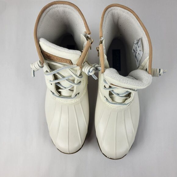 Sperry Top Sider Women's Saltwater Duck Boot Wool Ivory Snow Rain Boots Size 8 - Picture 13 of 14